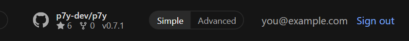 The Simple | Advanced switch in the top bar